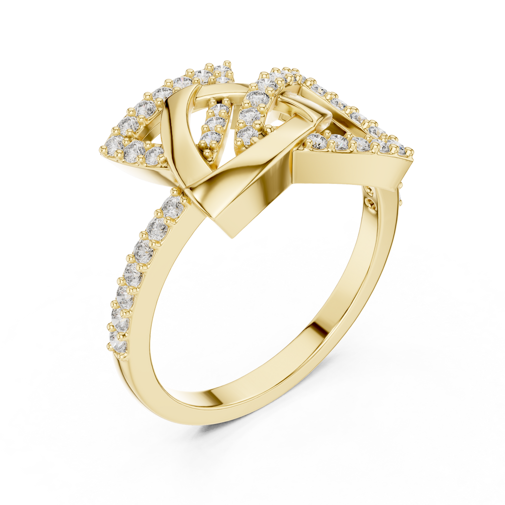 Trivanta Interlocked Triangle Pavé Lab Grown Diamond Ring