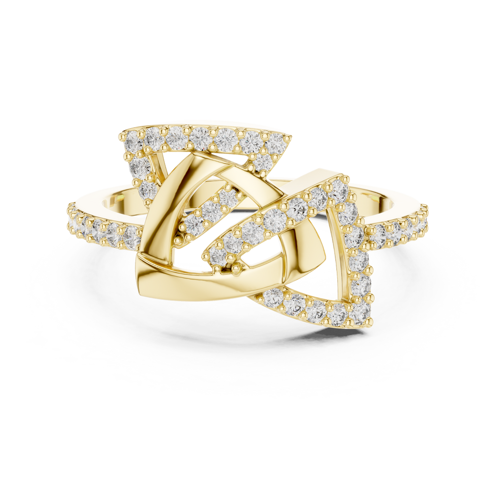 Trivanta Interlocked Triangle Pavé Lab Grown Diamond Ring