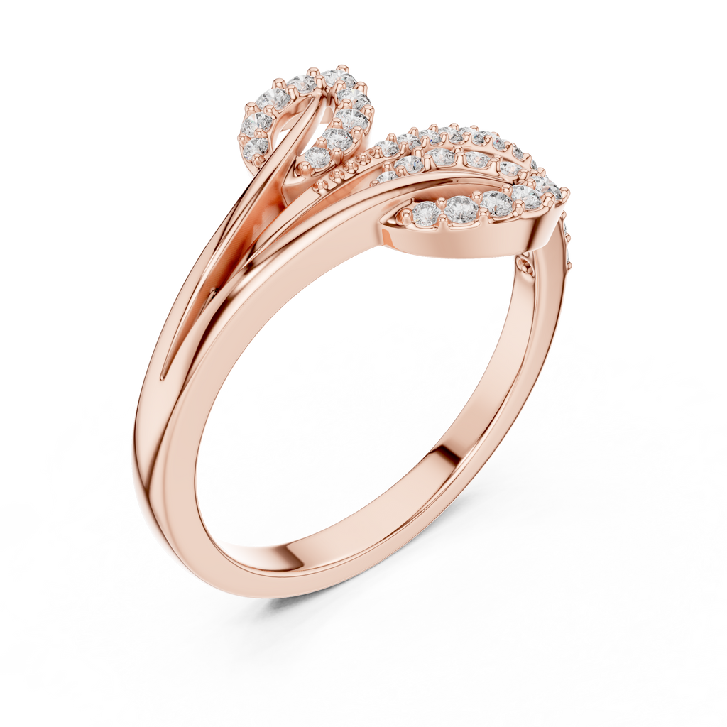 Leafira Twin Leaf Pavé Bypass Lab Grown Diamond Ring