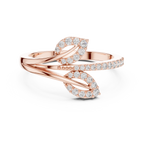 Leafira Twin Leaf Pavé Bypass Lab Grown Diamond Ring