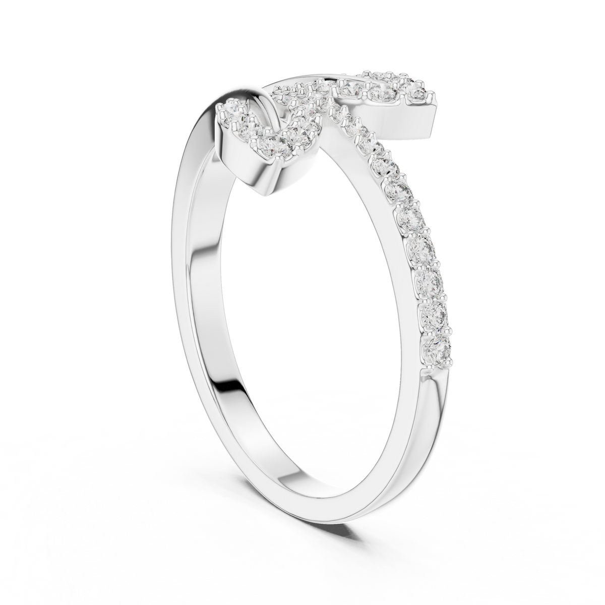 Leafira Twin Leaf Pavé Bypass Lab Grown Diamond Ring