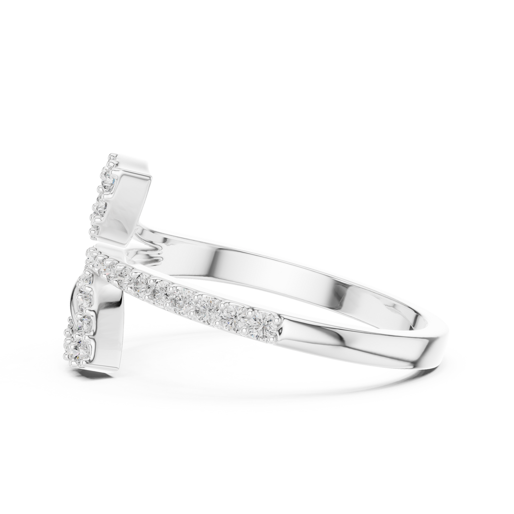 Leafira Twin Leaf Pavé Bypass Lab Grown Diamond Ring