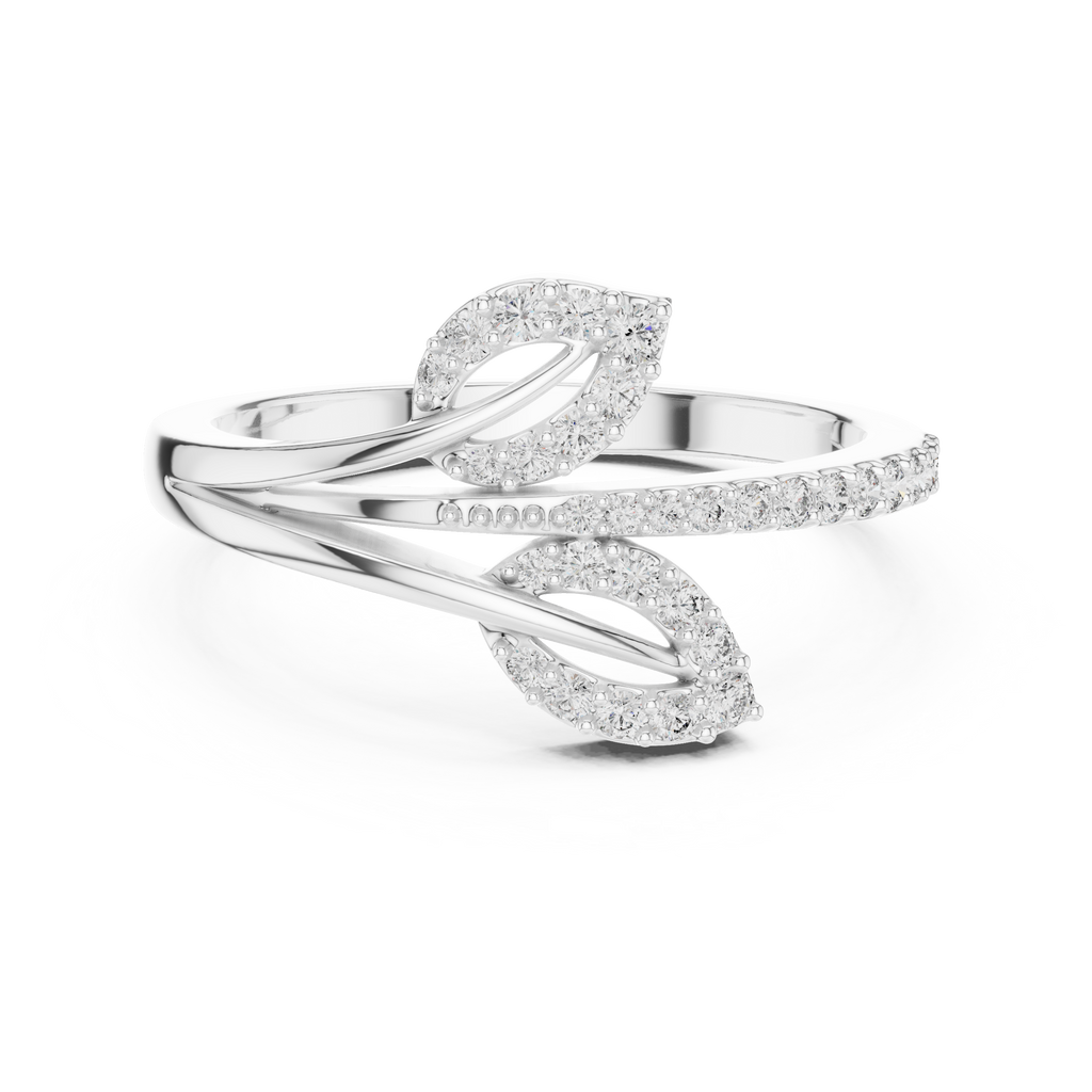 Leafira Twin Leaf Pavé Bypass Lab Grown Diamond Ring