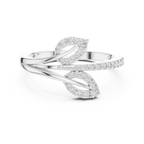 Leafira Twin Leaf Pavé Bypass Lab Grown Diamond Ring