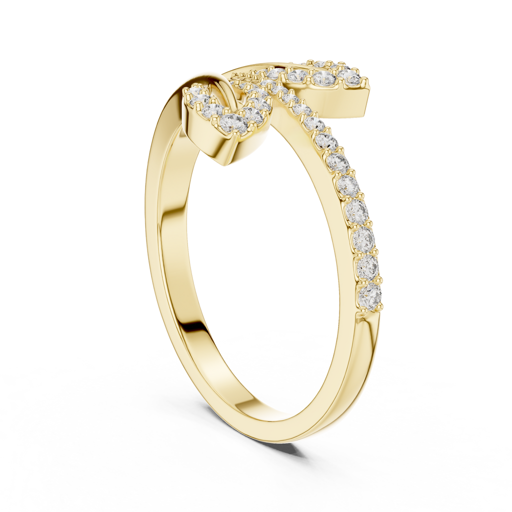 Leafira Twin Leaf Pavé Bypass Lab Grown Diamond Ring