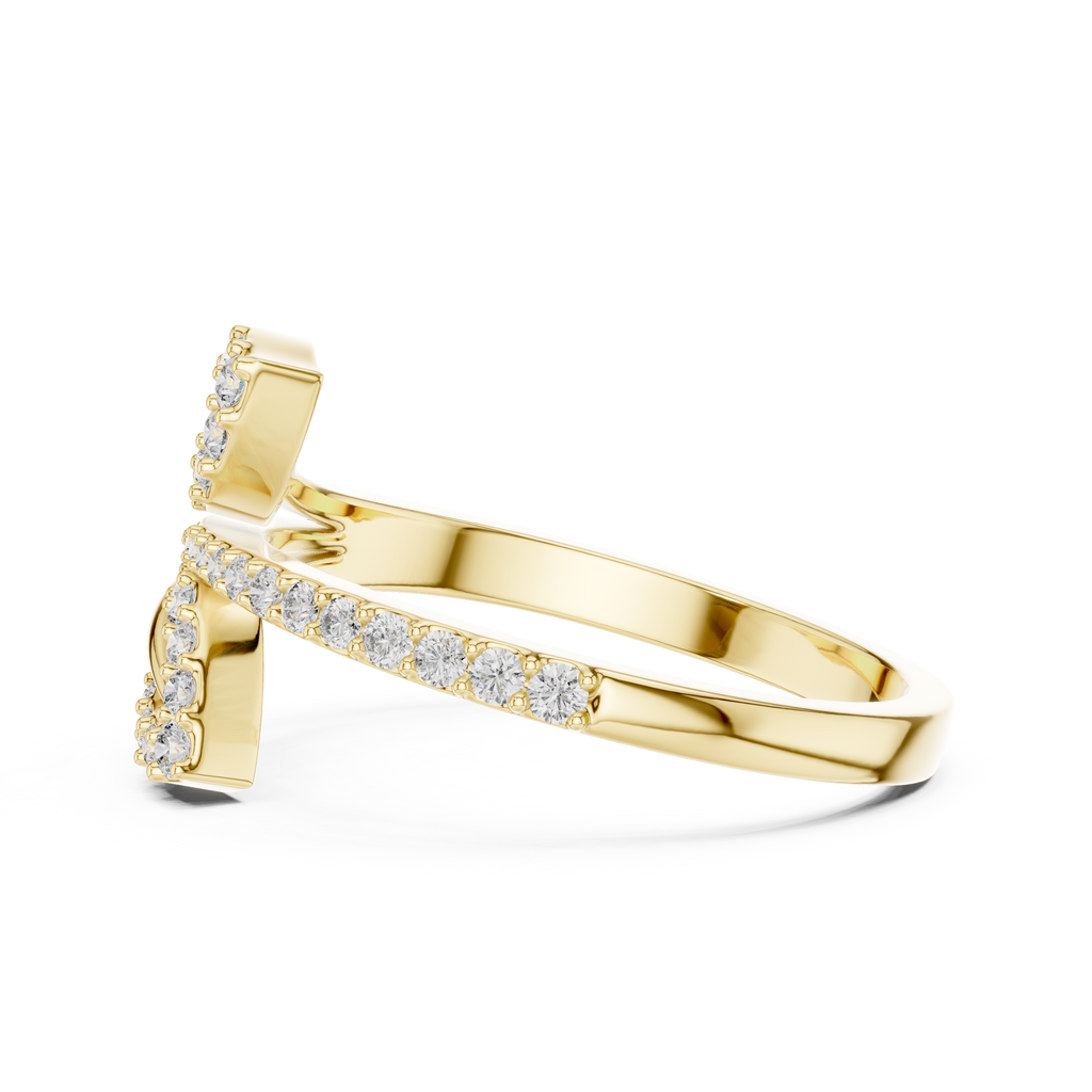 Leafira Twin Leaf Pavé Bypass Lab Grown Diamond Ring
