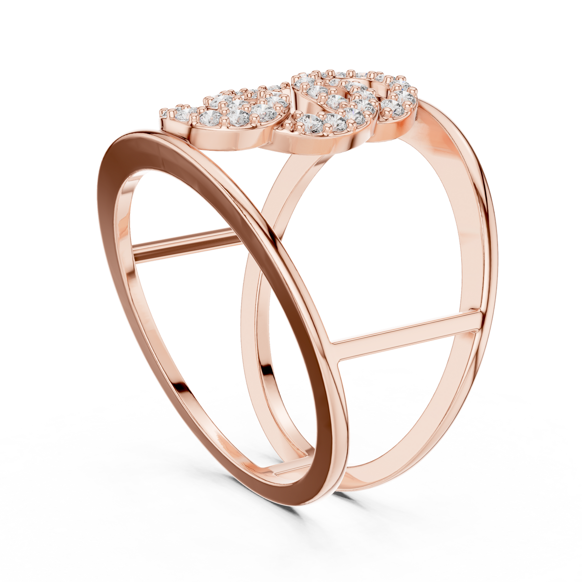 Orbelle Triple Circle Pavé Wide Band Lab Grown Diamond Ring