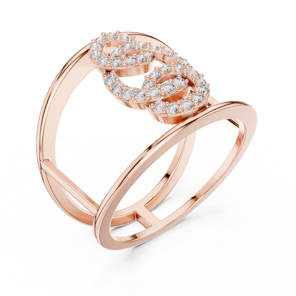 Orbelle Triple Circle Pavé Wide Band Lab Grown Diamond Ring