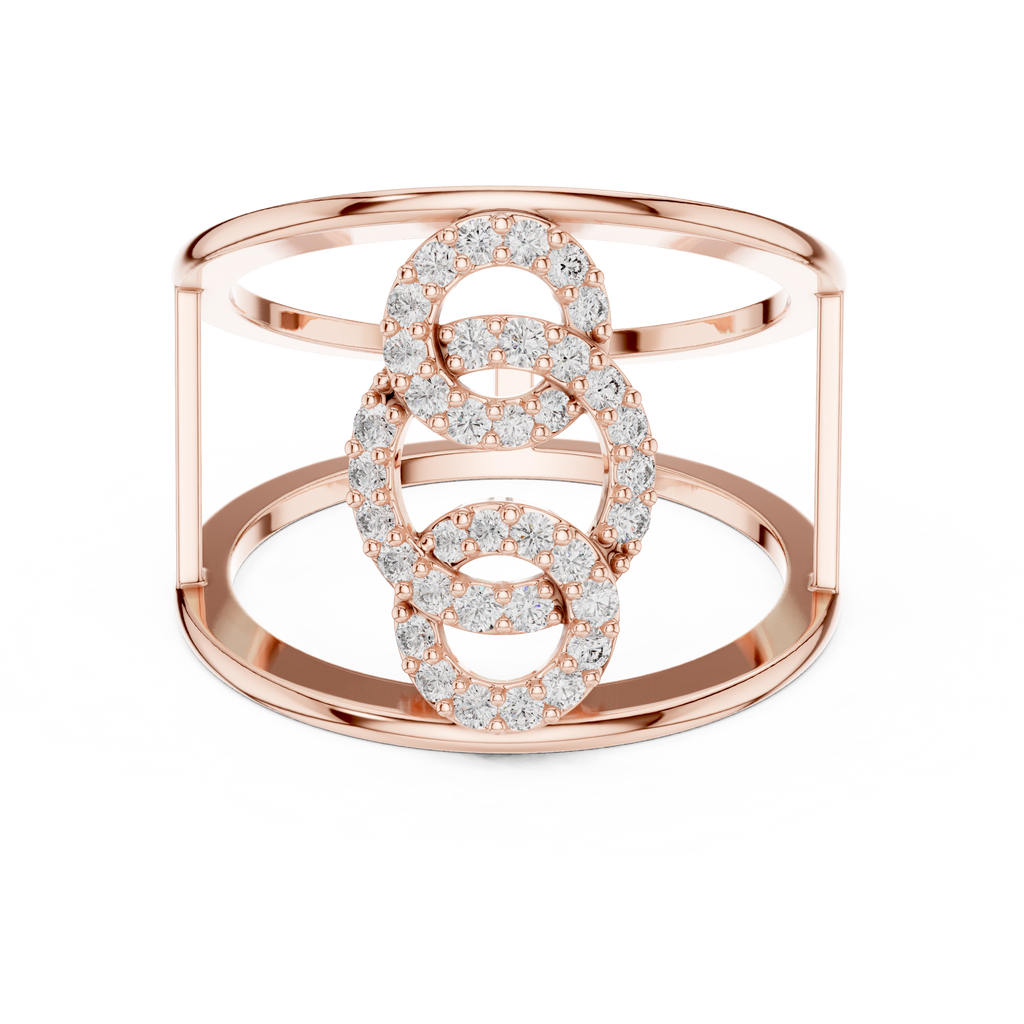Orbelle Triple Circle Pavé Wide Band Lab Grown Diamond Ring