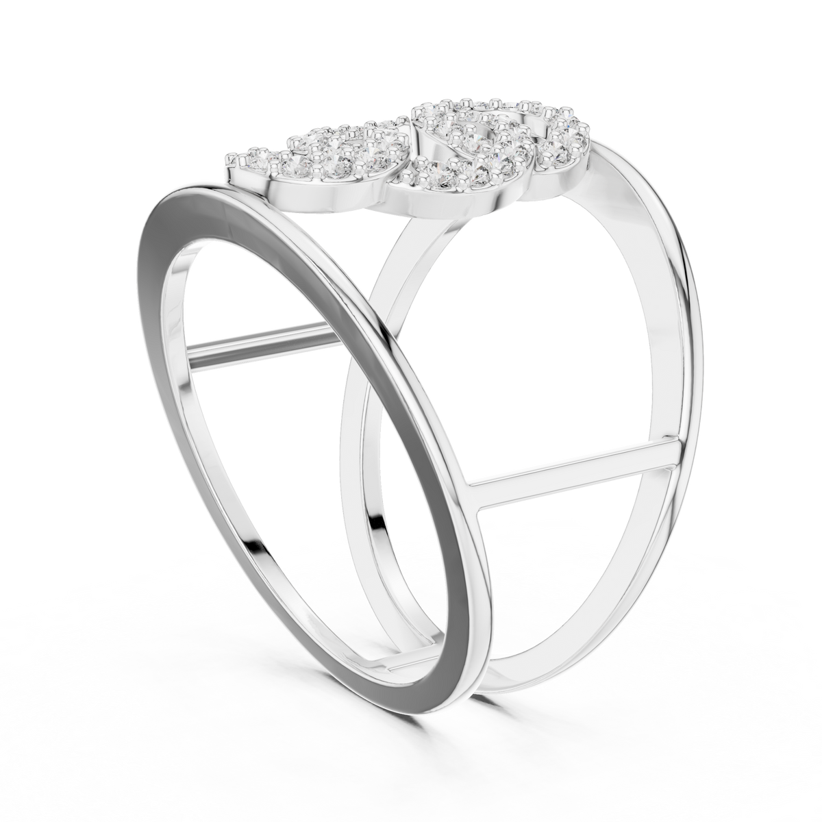 Orbelle Triple Circle Pavé Wide Band Lab Grown Diamond Ring