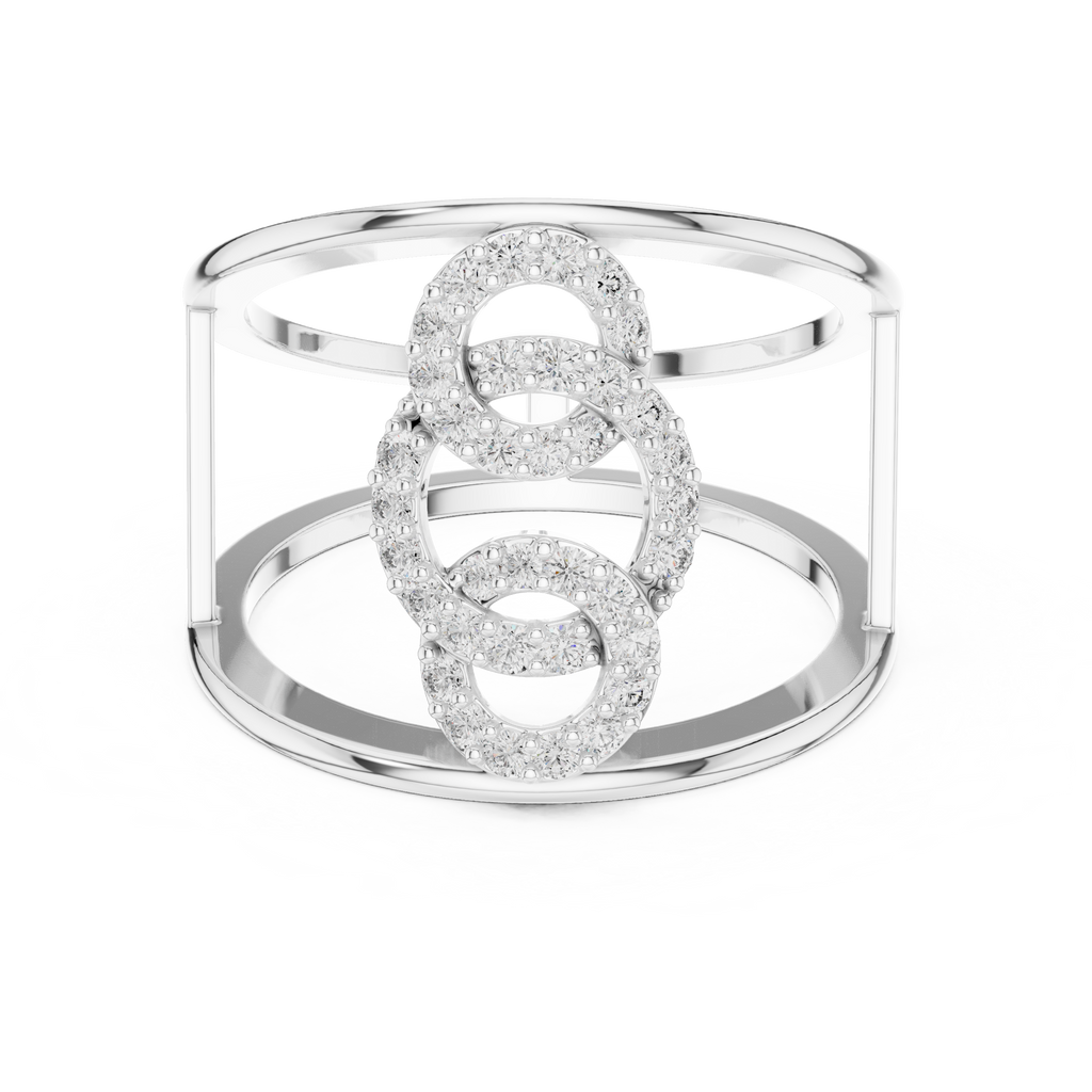 Orbelle Triple Circle Pavé Wide Band Lab Grown Diamond Ring