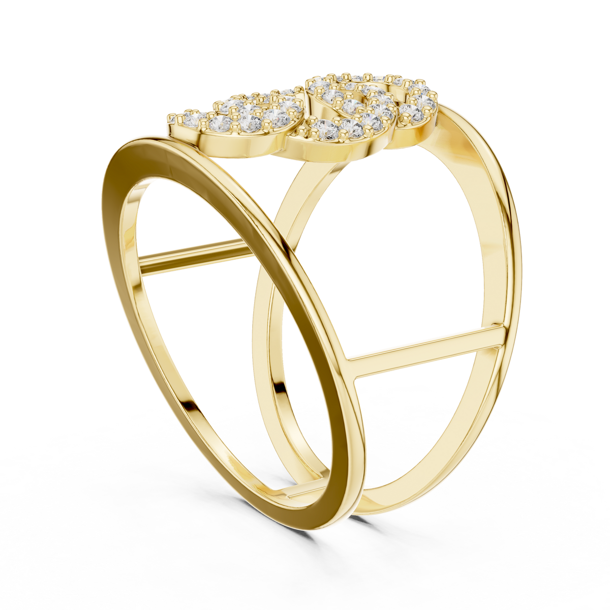 Orbelle Triple Circle Pavé Wide Band Lab Grown Diamond Ring