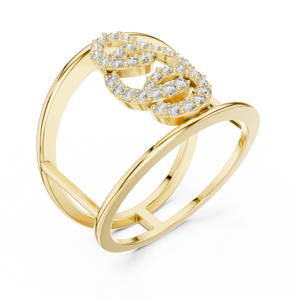 Orbelle Triple Circle Pavé Wide Band Lab Grown Diamond Ring