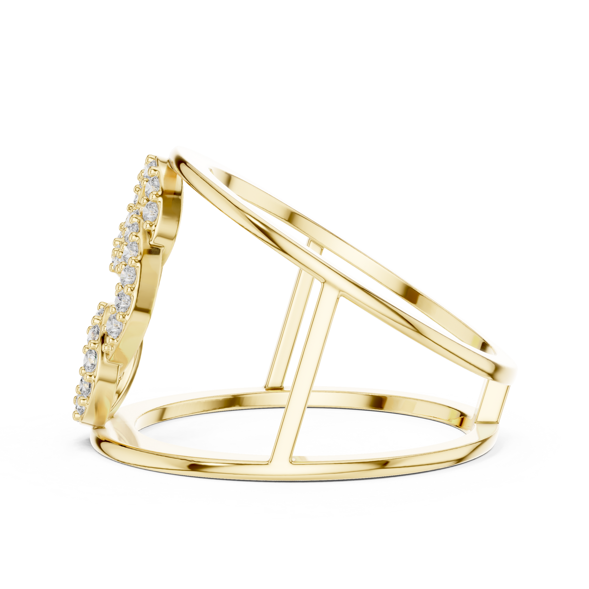 Orbelle Triple Circle Pavé Wide Band Lab Grown Diamond Ring