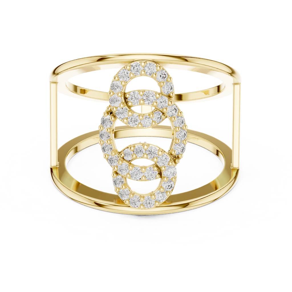 Orbelle Triple Circle Pavé Wide Band Lab Grown Diamond Ring