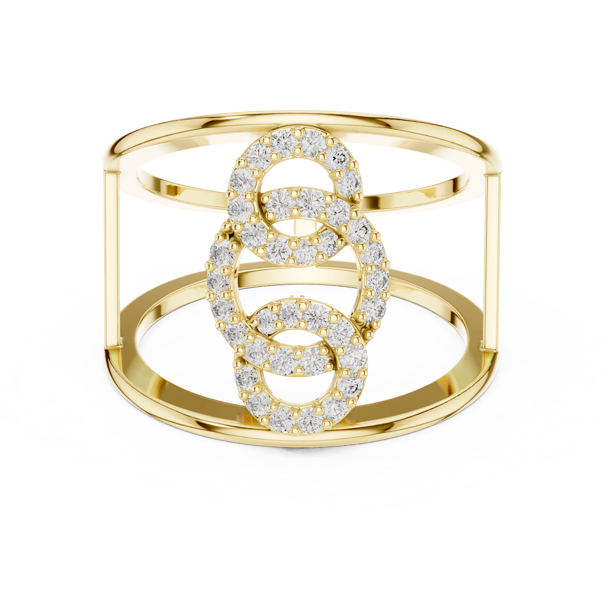 Orbelle Triple Circle Pavé Wide Band Lab Grown Diamond Ring