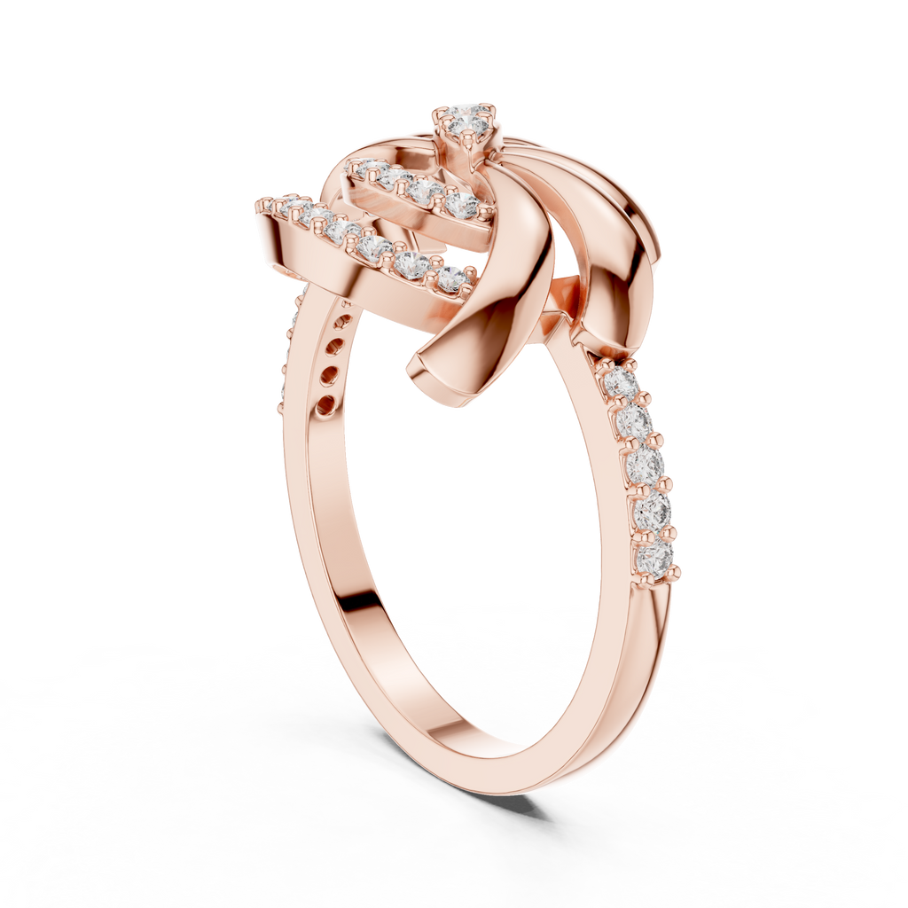 Fleurisse Wind-Swept Petal Pavé Lab Grown Diamond Ring
