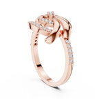 Fleurisse Wind-Swept Petal Pavé Lab Grown Diamond Ring