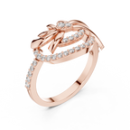 Fleurisse Wind-Swept Petal Pavé Lab Grown Diamond Ring