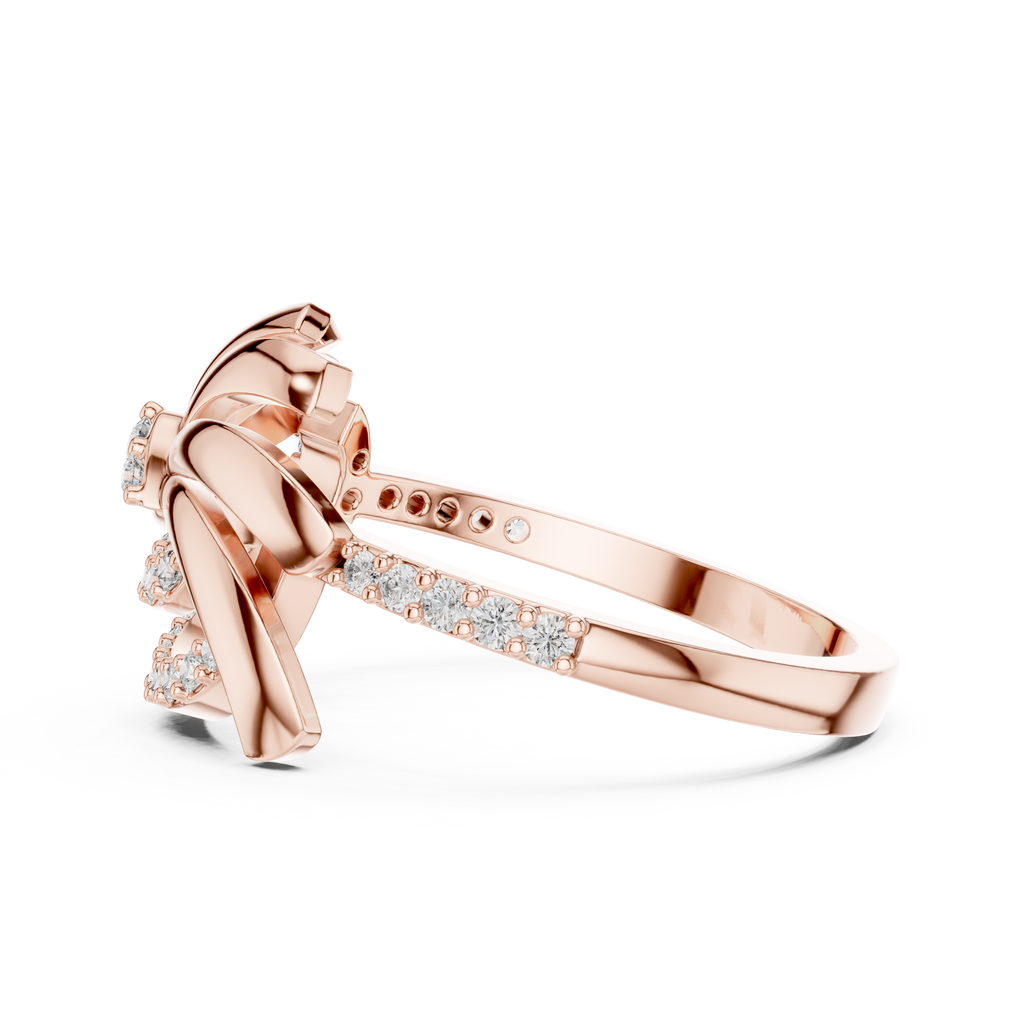 Fleurisse Wind-Swept Petal Pavé Lab Grown Diamond Ring