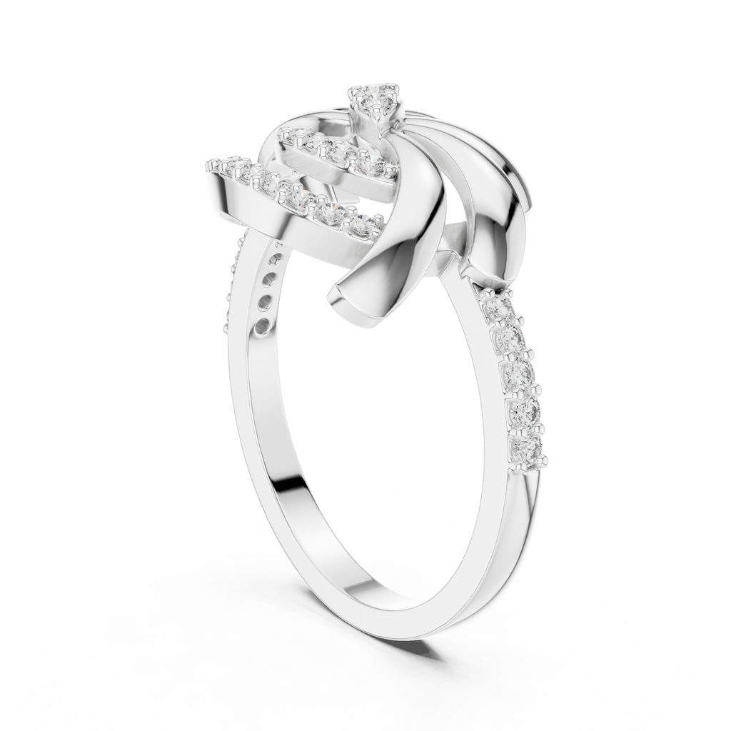 Fleurisse Wind-Swept Petal Pavé Lab Grown Diamond Ring