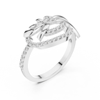 Fleurisse Wind-Swept Petal Pavé Lab Grown Diamond Ring