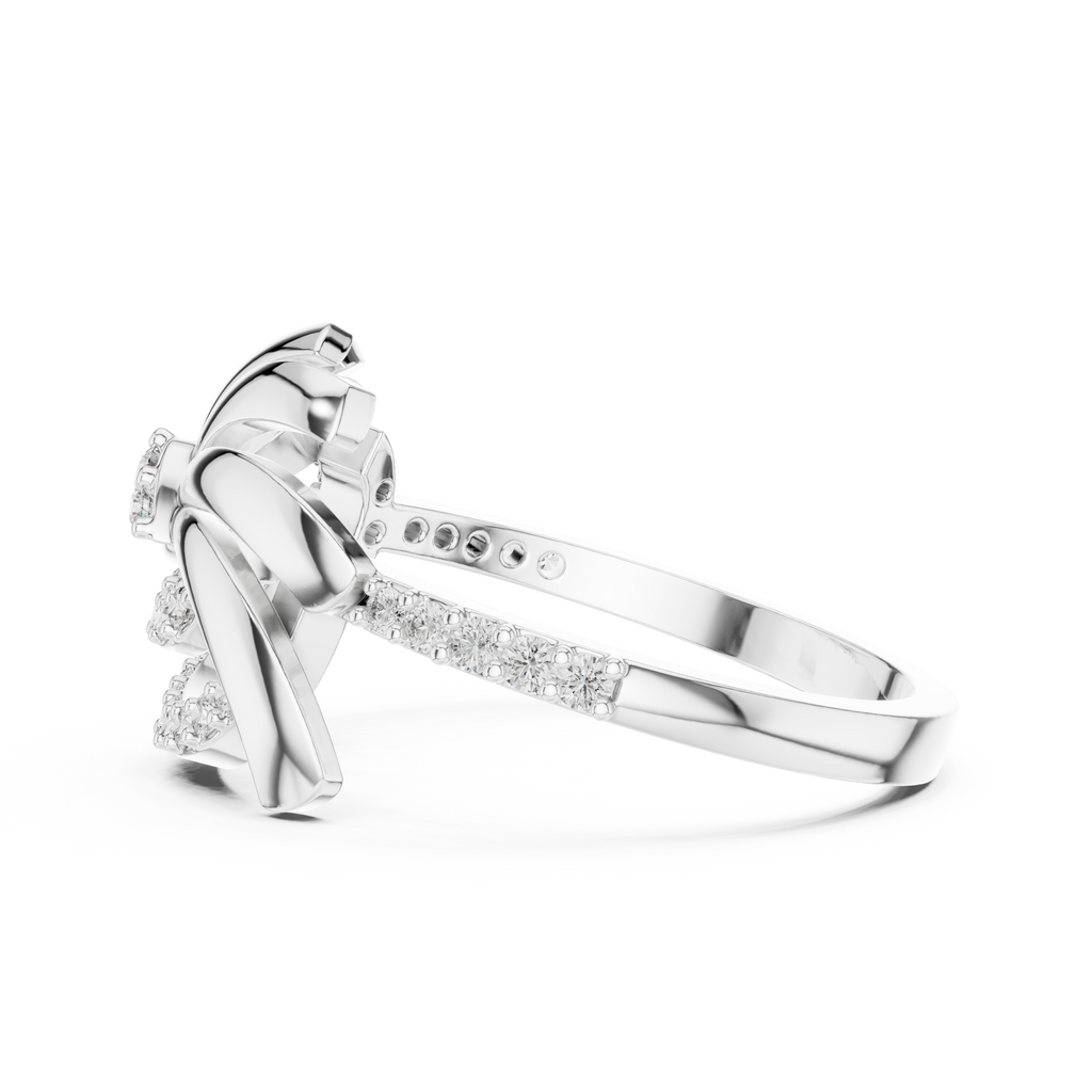 Fleurisse Wind-Swept Petal Pavé Lab Grown Diamond Ring