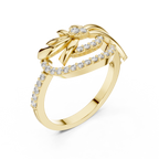 Fleurisse Wind-Swept Petal Pavé Lab Grown Diamond Ring