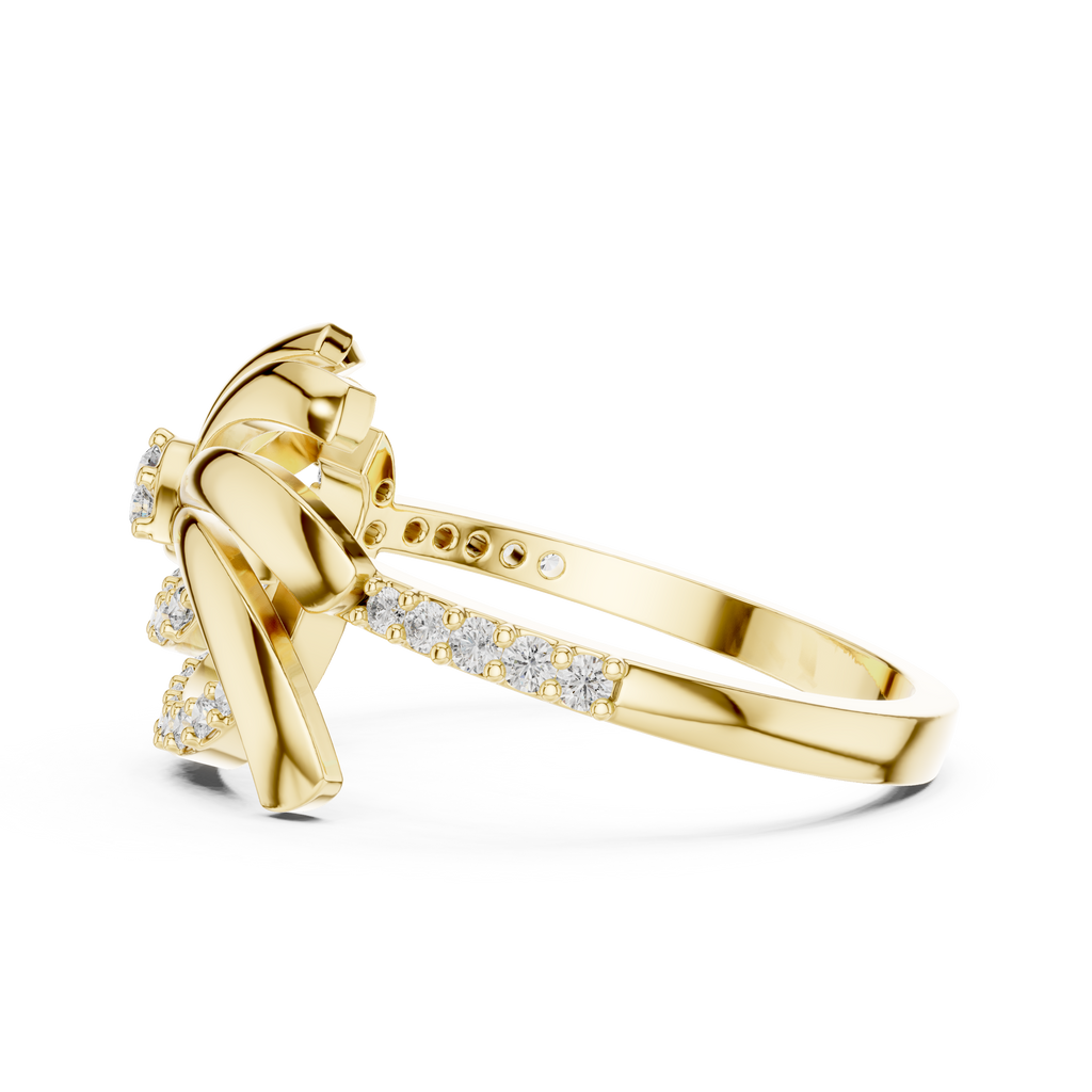 Fleurisse Wind-Swept Petal Pavé Lab Grown Diamond Ring