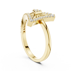 Raviora Sunburst Pavé Triangle Lab Grown Diamond Ring