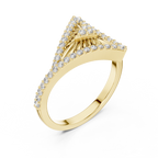 Raviora Sunburst Pavé Triangle Lab Grown Diamond Ring