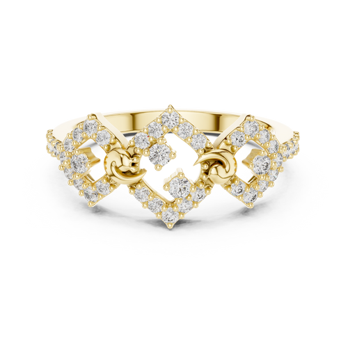 Aurelune Linked Diamond Pavé Lab Grown Diamond Ring