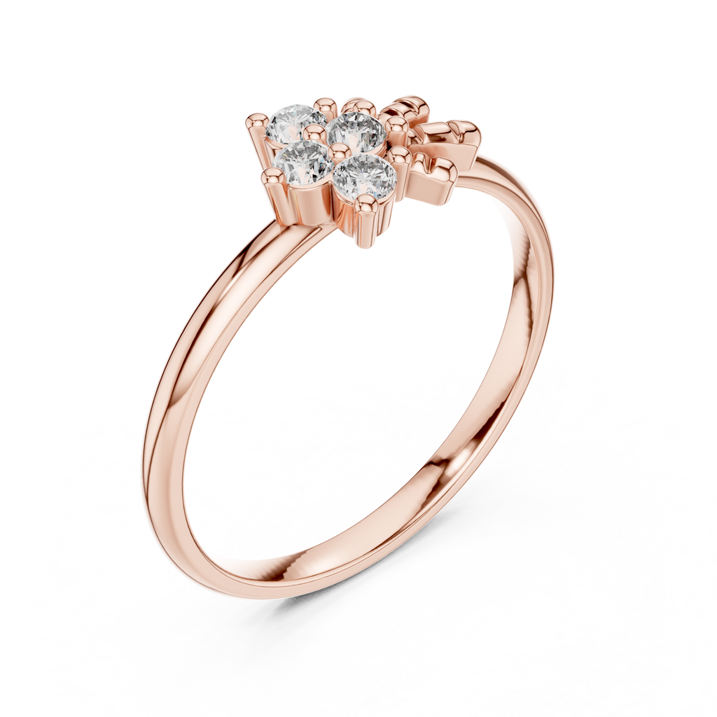 Apiella Honeybee Four Stone Cluster Lab Grown Diamond Ring