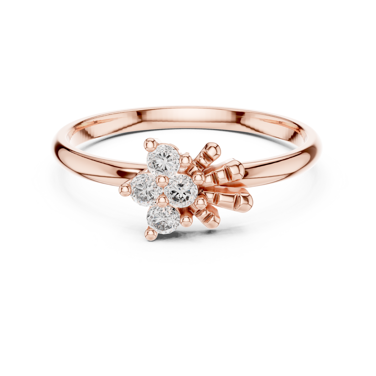 Apiella Honeybee Four Stone Cluster Lab Grown Diamond Ring