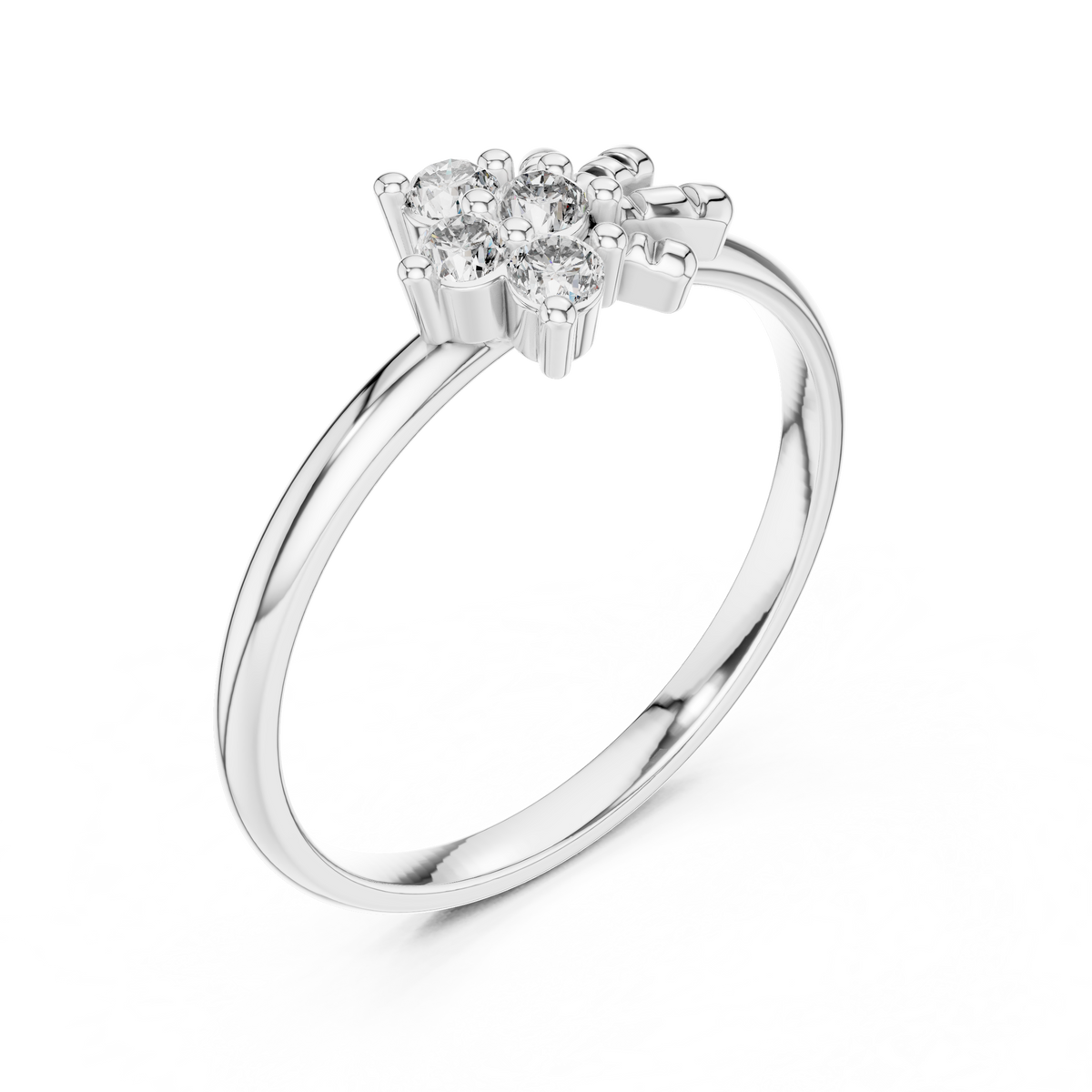 Apiella Honeybee Four Stone Cluster Lab Grown Diamond Ring