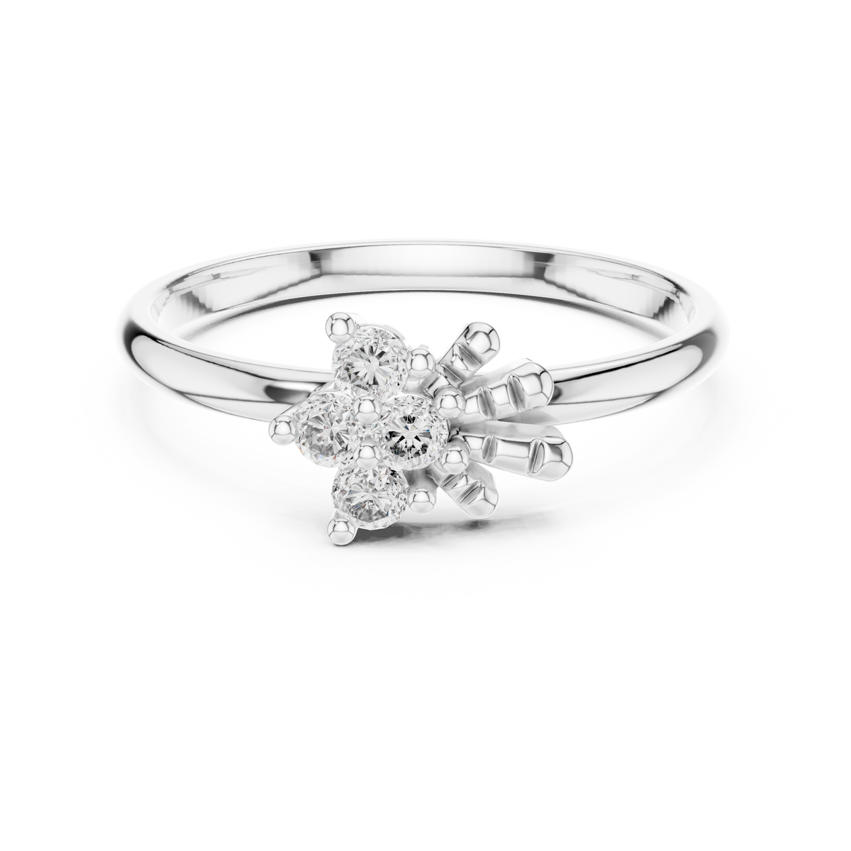 Apiella Honeybee Four Stone Cluster Lab Grown Diamond Ring