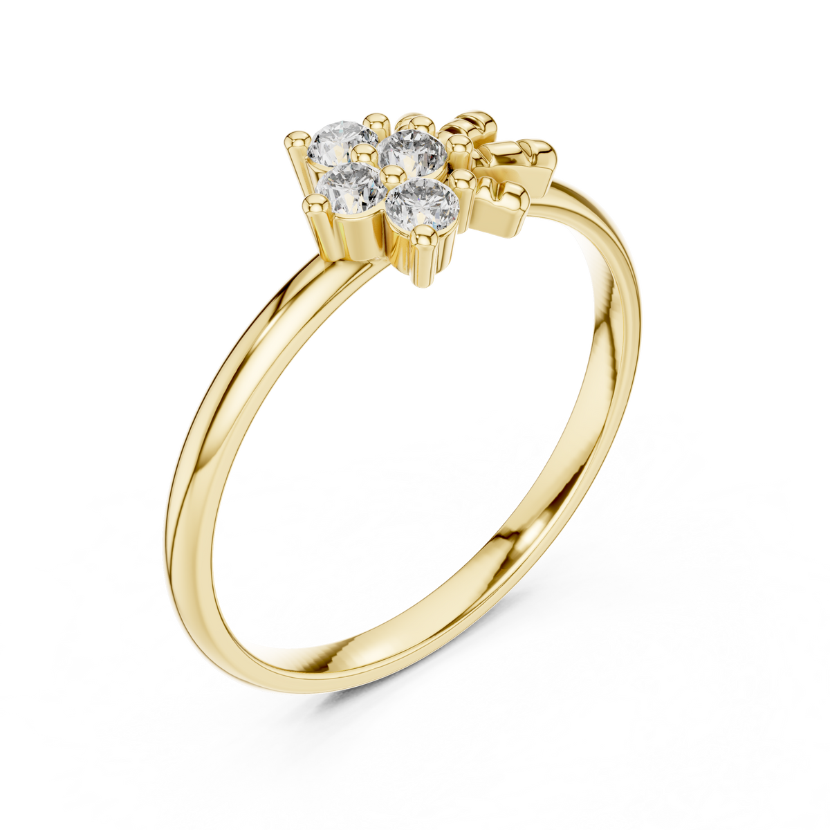 Apiella Honeybee Four Stone Cluster Lab Grown Diamond Ring