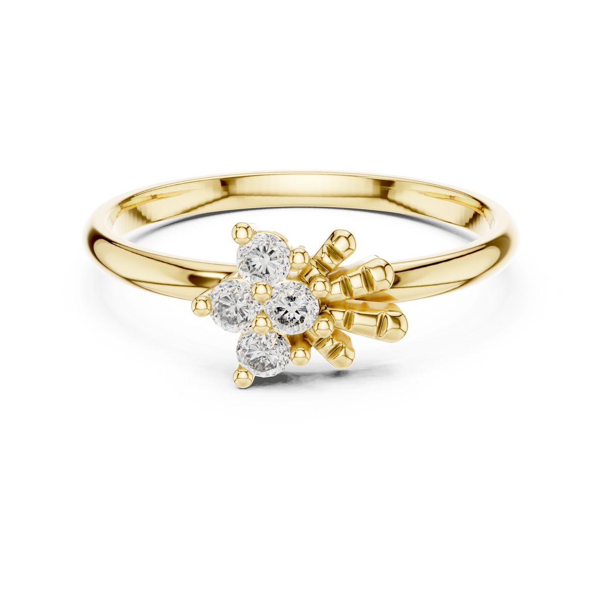 Apiella Honeybee Four Stone Cluster Lab Grown Diamond Ring