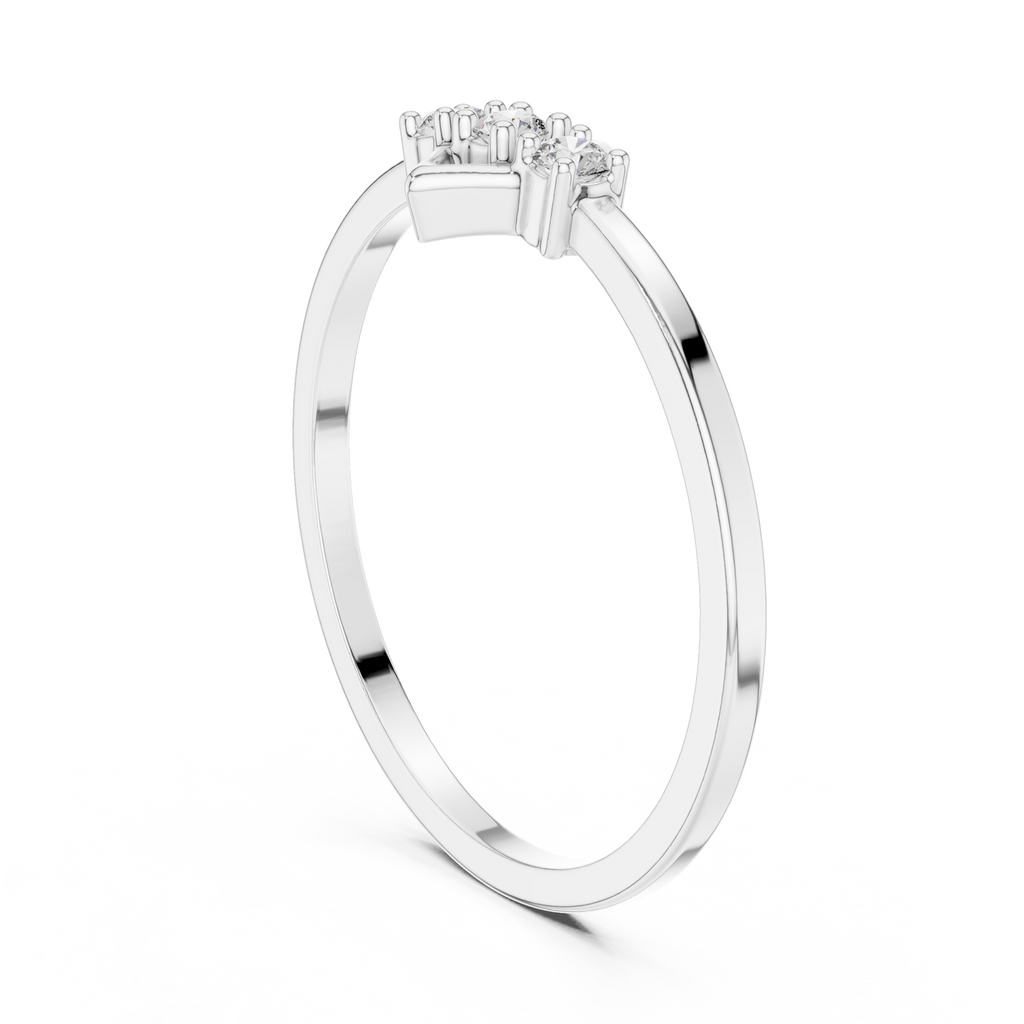 Lozelle Geometric Three Stone Lab Grown Diamond Stacking Ring