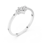Lozelle Geometric Three Stone Lab Grown Diamond Stacking Ring