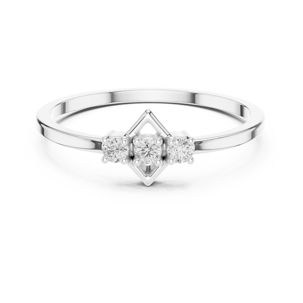 Lozelle Geometric Three Stone Lab Grown Diamond Stacking Ring