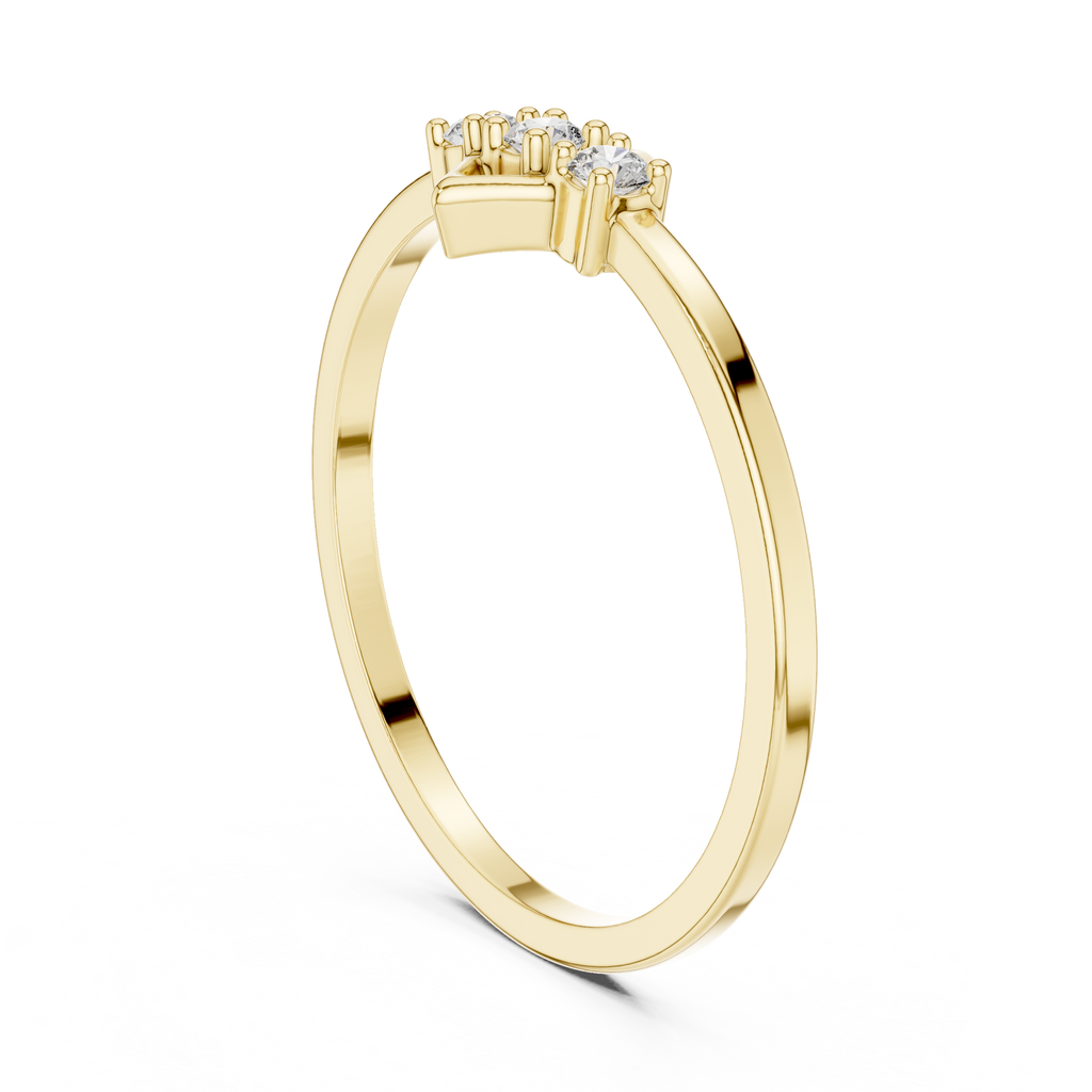 Lozelle Geometric Three Stone Lab Grown Diamond Stacking Ring