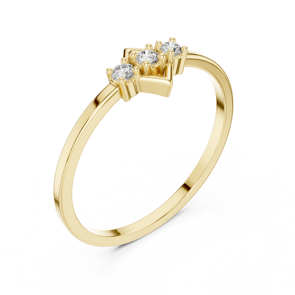Lozelle Geometric Three Stone Lab Grown Diamond Stacking Ring