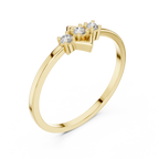 Lozelle Geometric Three Stone Lab Grown Diamond Stacking Ring