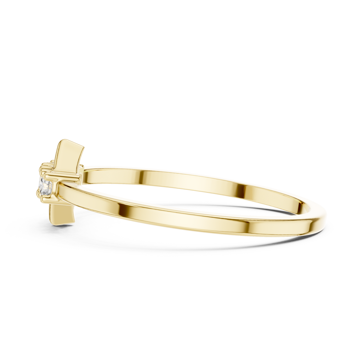 Lozelle Geometric Three Stone Lab Grown Diamond Stacking Ring