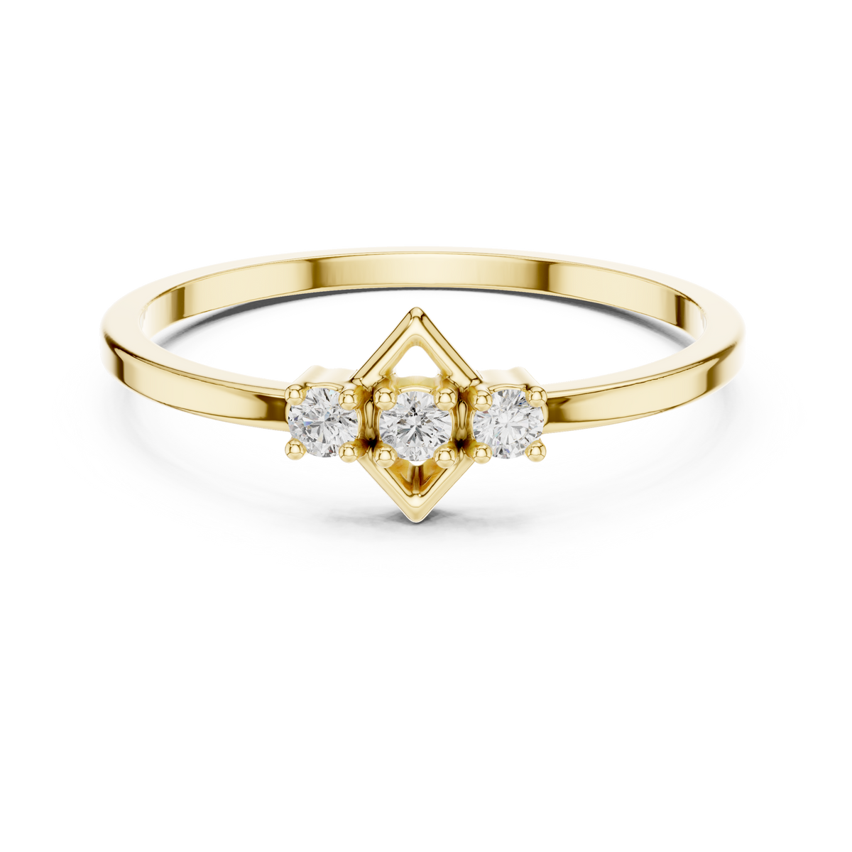 Lozelle Geometric Three Stone Lab Grown Diamond Stacking Ring