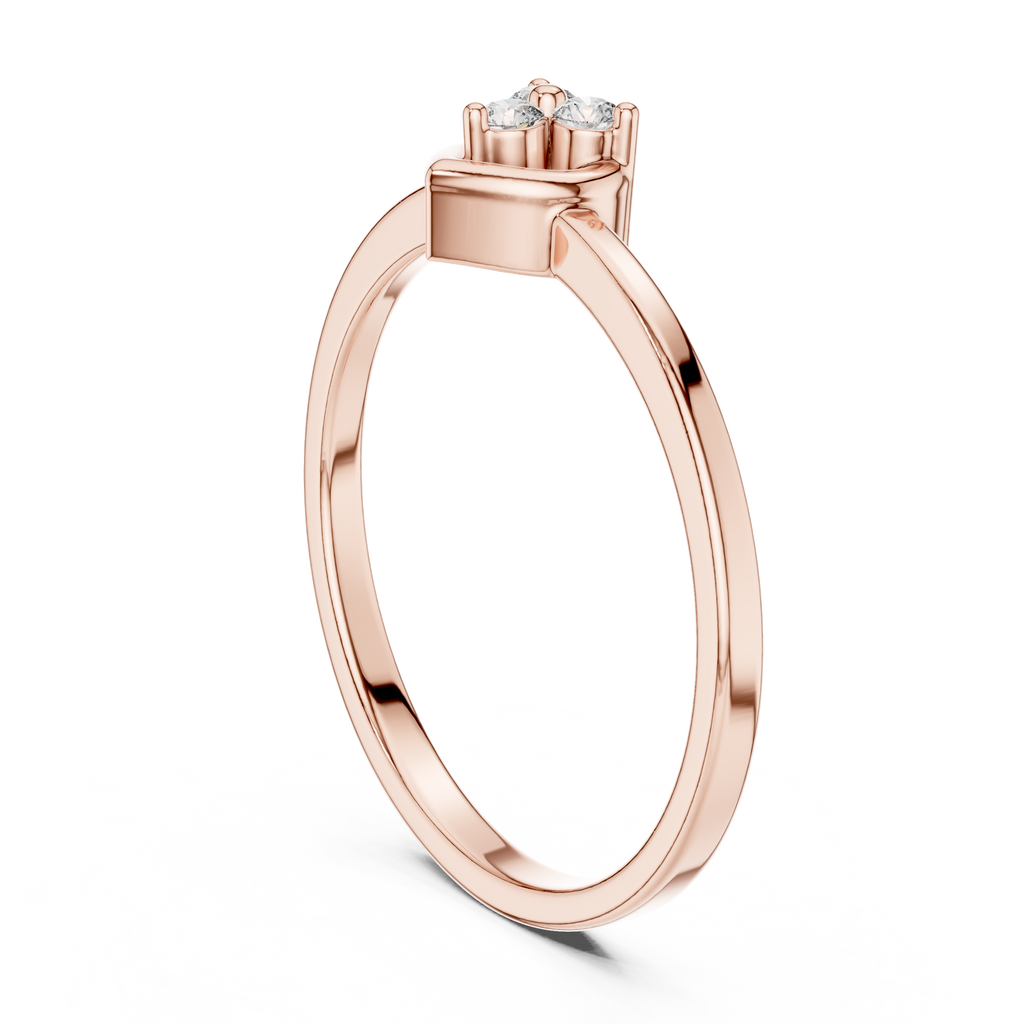 Amorelle Three Stone Heart Cluster Lab Grown Diamond Stacking Ring