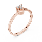Amorelle Three Stone Heart Cluster Lab Grown Diamond Stacking Ring