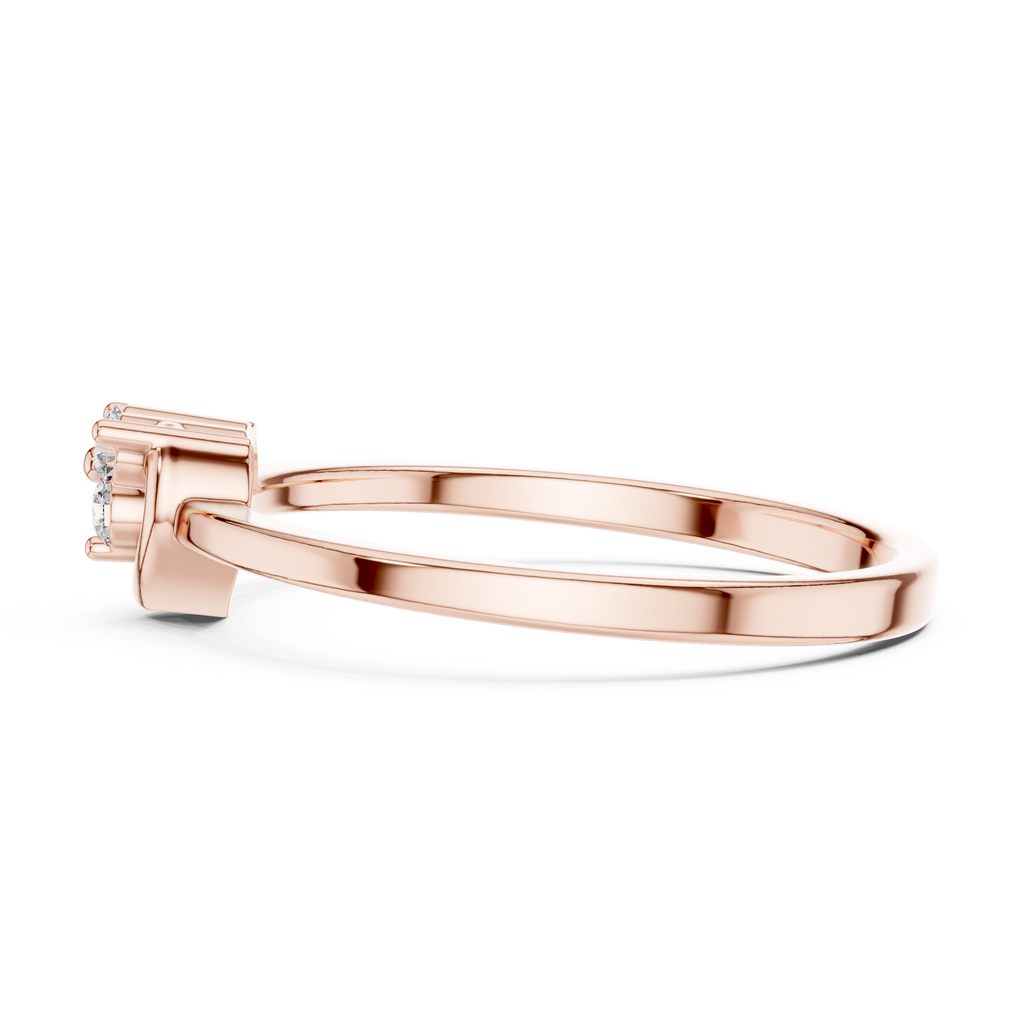 Amorelle Three Stone Heart Cluster Lab Grown Diamond Stacking Ring