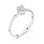 Amorelle Three Stone Heart Cluster Lab Grown Diamond Stacking Ring